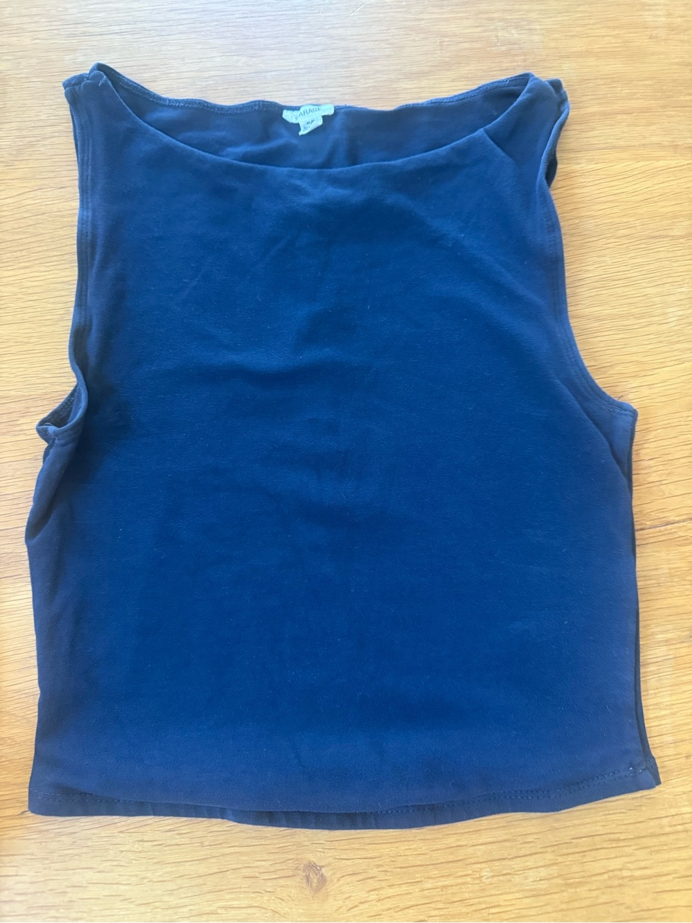 Garage Cotton High Neck Navy Tank Size Small